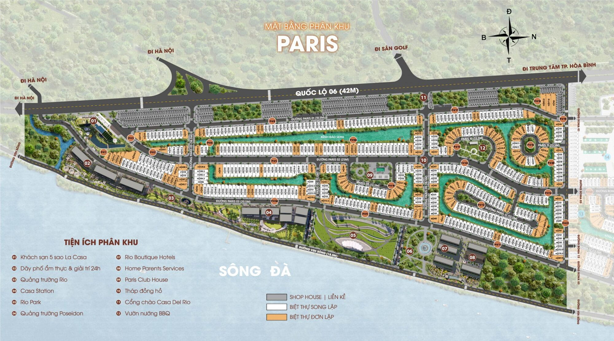 Mặt bằng phân khu Paris tại Dasong Village